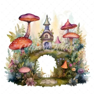 20 High-Quality Enchanted Fairy Forest Clipart - Fairy forest digital watercolor JPG instant download for commercial use - Digital download