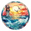 20 High-Quality Seaside Stained Glass Clipart - Seaside digital watercolor JPG instant download for commercial use - Digital download