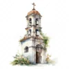 20 High-Quality Bell Tower Clipart - Bell tower digital watercolor JPG instant download for commercial use - Digital download