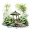 20 High-Quality Forest Shrine Clipart - Forest shrine digital watercolor JPG instant download for commercial use - Digital download