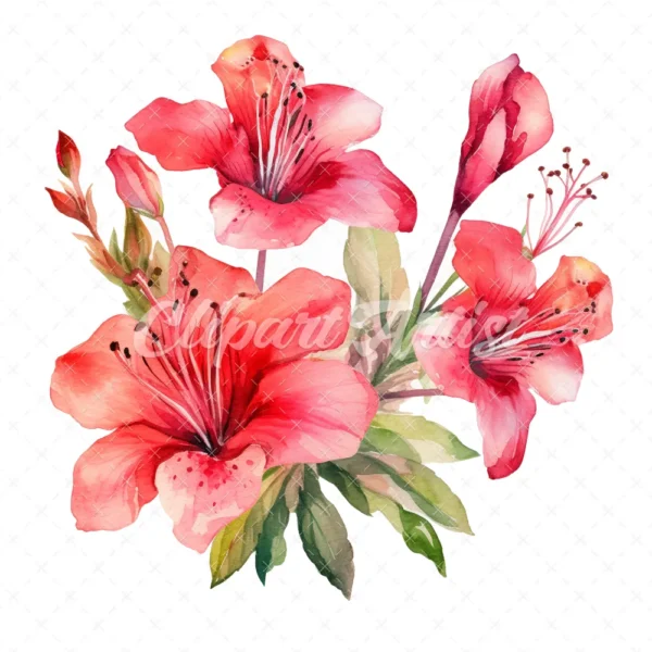 20 High-Quality Alstroemeria Clipart - Alstroemeria flower digital watercolor JPG instant download for commercial use - Digital download