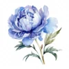 20 High-Quality Blue Peony Clipart - Blue peony flower digital watercolor JPG instant download for commercial use - Digital download