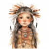 20 High-Quality Native American Girl Clipart - Native american digital watercolor JPG instant download for commercial use - Digital download