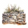 20 High-Quality Rustic Stone Wall Clipart - Rustic stone wall digital watercolor JPG instant download for commercial use - Digital download