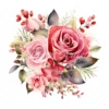 20 High-Quality Rose Bouquet Clipart - Rose bouquet digital watercolor JPG instant download for commercial use - Digital download