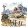 19 High-Quality Old West Clipart - Old west landscape digital watercolor JPG instant download for commercial use - Digital download