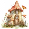 20 High-Quality Little Fairy House Clipart - Fairy house digital watercolor JPG instant download for commercial use - Digital download