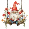 18 High-Quality Gnome on Swing Clipart - Gnome on swing wreath digital watercolor JPG instant download for commercial use - Digital download