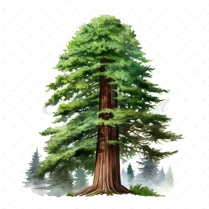 23 High-Quality Redwood Trees Clipart - Redwood trees digital watercolor JPG instant download for commercial use - Digital download