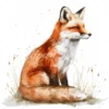 20 High-Quality Cute Foxes Clipart - Cute fox sitting digital watercolor JPG instant download for commercial use - Digital download