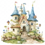 20 High-Quality Gnome Castle Clipart - Gnome castle digital watercolor JPG instant download for commercial use - Digital download