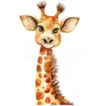20 High-Quality Cute Giraffe Portrait Clipart - Cute giraffe digital watercolor JPG instant download for commercial use - Digital download