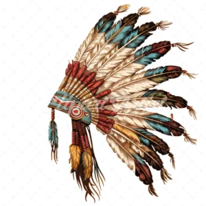 19 High-Quality Native American Clipart - Head dress digital watercolor JPG instant download for commercial use - Digital download