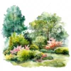 20 High-Quality Landscape Garden Clipart - Landscape garden digital watercolor JPG instant download for commercial use - Digital download