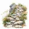 20 High-Quality Rocky Path Clipart - Rocky path digital watercolor JPG instant download for commercial use - Digital download