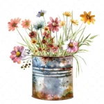 20 High-Quality Rustic Tin Can Clipart - Rustic tin can digital watercolor JPG instant download for commercial use - Digital download