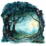 19 High-Quality Fairy Tree Archway Clipart - Fairy tree digital watercolor JPG instant download for commercial use - Digital download