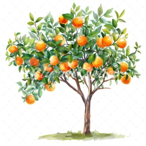 20 High-Quality Orange Tree Clipart - Orange trees watercolor JPG instant download for commercial use - Digital download