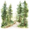 20 High-Quality Forest Trail Clipart - Forest trail landscape watercolor JPG instant download for commercial use - Digital download