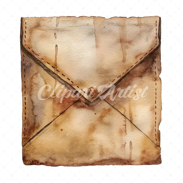 20 High-Quality Antique Letter Envelope Clipart - Letter envelope watercolor JPG instant download for commercial use - Digital download