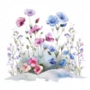 22 High-Quality Winter Wildflowers Clipart - Winter wildflowers watercolor JPG instant download for commercial use - Digital download
