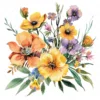 20 High-Quality Bouquet of Flowers Clipart - Bouquet of flower digital watercolor JPG instant download for commercial use - Digital download