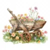 20 High-Quality Rustic Wheelbarrow Clipart - Wheelbarrow digital watercolor JPG instant download for commercial use - Digital download