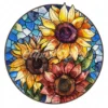 20 High-Quality Stained Glass Sunflowers Clipart - Sunflowers digital watercolor JPG instant download for commercial use - Digital download