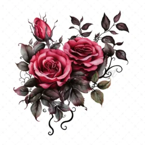 20 High-Quality Gothic Roses Boutique Clipart - Gothic roses digital watercolor JPG instant download for commercial use - Digital download