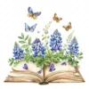 21 High-Quality Bluebonnet Floral Book Clipart - Floral book digital watercolor JPG instant download for commercial use - Digital download