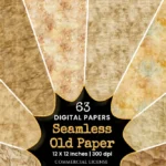 Old Paper Textures Seamless Digital Paper - 63 Scrapbook patterns, Grunge paper backgrounds, Ancient paper, Commercial use, Digital download