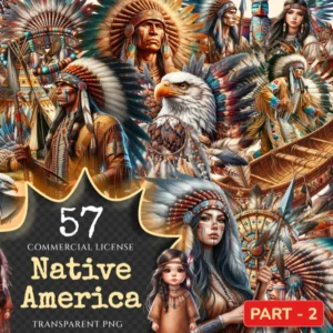 Native America (P-2) PNG Clipart Collection - 57 PNG, Cultural illustrations, Traditional graphics, Commercial use, Digital download
