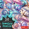 Jewelry Snails (P-2) PNG Clipart Collection - 36 PNG, Charming snail graphics, Jewel inspired printables, Commercial use, Digital download