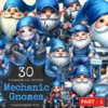 Mechanic Gnomes PNG Clipart Collection - 30 PNG, Cute gnome graphics, Car mechanic gnome printables, Commercial use, Digital download