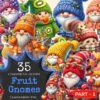 Fruit Gnomes PNG Clipart Collection - 35 PNG, Cute fruit gnome graphics, Charming gnome printables, Commercial use, Digital download
