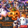 Halloween (P-2) PNG Clipart Collection - 38 PNG, Adorable halloween fun art, Trick or treat graphics, Commercial use, Digital download