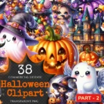 Halloween (P-2) PNG Clipart Collection - 38 PNG, Adorable halloween fun art, Trick or treat graphics, Commercial use, Digital download