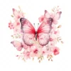 20 High-Quality Pink Floral Butterfly Clipart - Pink butterfly digital watercolor JPG instant download for commercial use - Digital download