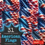 American Flags PNG Clipart Collection - 31 PNG, USA flag graphics, Patriotic 4th of july printables, Commercial use, Digital download