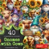 Gnomes With Cows PNG Clipart Collection - 40 PNG, Quirky gnome and cow graphics, Farmhouse prints, Commercial use, Digital download