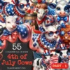 4th of July Cows PNG Clipart Collection - 55 PNG, American pride calf graphics, Cow printables, Commercial use, Digital download