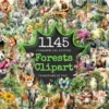 Forests Clipart Bundle - 1140+ transparent PNG, Woodland Landscape clipart, Nature Scenes graphics, Commercial use, Digital download