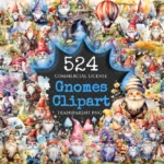 Gnomes Watercolor Clipart Bundle - 520+ transparent PNG, Enchanted gnome graphics png, Storybook gnome png, Commercial use, Digital download