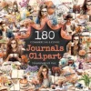 Journals Watercolor Clipart Bundle - 170+ transparent PNG, Agenda images, Organizational illustrations, Commercial use, Digital download