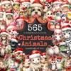 Christmas Animals Watercolor Clipart Bundle - 560+ transparent PNG, Festive animal images, Santa hat wreath, Commercial use,Digital download