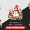 Snowman Watercolor Clipart Bundle - 755+ transparent PNG, Snowman illustrations, Delightful winter snowman, Commercial use, Digital download