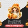 Pumpkin Watercolor Clipart Bundle - 205+ transparent PNG, Autumn pumpkin illustrations, Halloween art png, Commercial use, Digital download