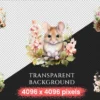 Spring Woodland Watercolor Clipart Bundle - 1185+ transparent PNG, Spring forest graphics, Warm nature png, Commercial use, Digital download