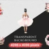 Ballerina Watercolor Clipart Bundle - 273+ transparent PNG, Ballet dancer illustrations, Swan lake images, Commercial use, Digital download