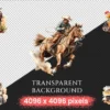 Cowboy Watercolor Clipart Bundle - 650+ transparent PNG, Frontier cowboy illustrations, Wild west rodeo, Commercial use, Digital download